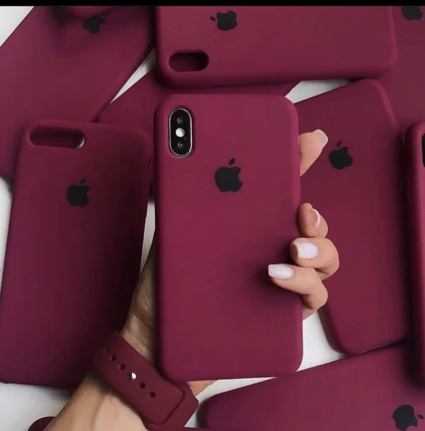 iPhone Silicone Case - (Maroon) For iPhone 16 15 14 13 12 11 Pro Max 6s 7 8 Plus SE Xs Back Cover - Image 6