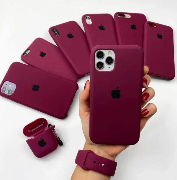 iPhone Silicone Case - (Maroon) For iPhone 16 15 14 13 12 11 Pro Max 6s 7 8 Plus SE Xs Back Cover - Image 8