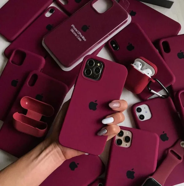 iPhone Silicone Case - (Maroon) For iPhone 16 15 14 13 12 11 Pro Max 6s 7 8 Plus SE Xs Back Cover - Image 10