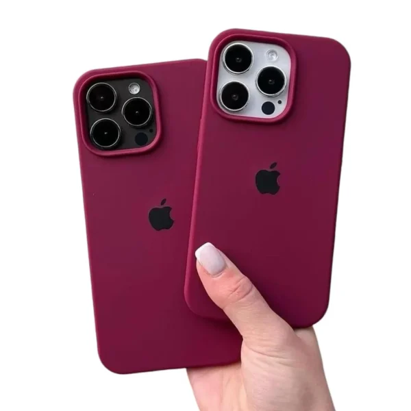 iPhone Silicone Case - (Maroon) For iPhone 16 15 14 13 12 11 Pro Max 6s 7 8 Plus SE Xs Back Cover