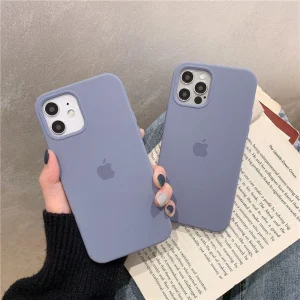 iPhone Silicone Case - (Lavender Gray) For iPhone 16 15 14 13 12 11 Pro Max 6s 7 8 Plus SE Xs Back Cover