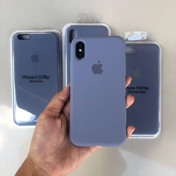iPhone Silicone Case - (Lavender Gray) For iPhone 16 15 14 13 12 11 Pro Max 6s 7 8 Plus SE Xs Back Cover - Image 3