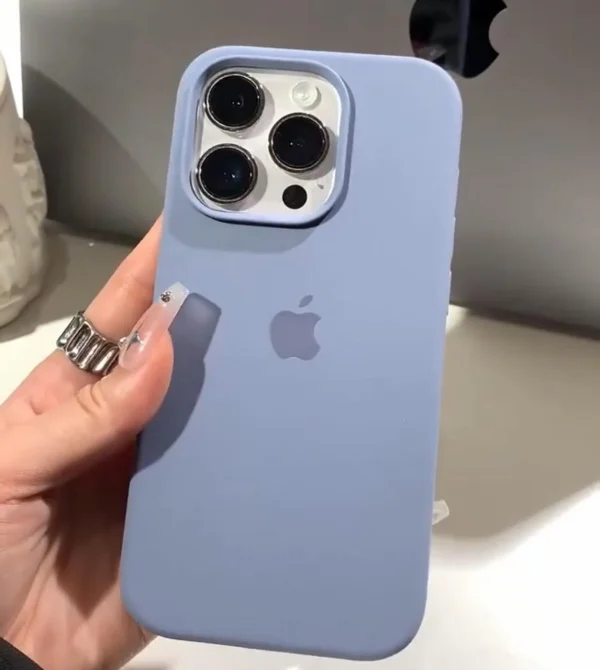 iPhone Silicone Case - (Lavender Gray) For iPhone 16 15 14 13 12 11 Pro Max 6s 7 8 Plus SE Xs Back Cover - Image 4