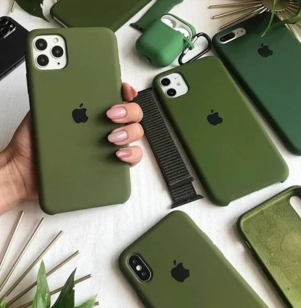 iPhone Silicone Case - (Olive Green) For iPhone 16 15 14 13 12 11 Pro Max 6s 7 8 Plus SE Xs Back Cover - Image 6