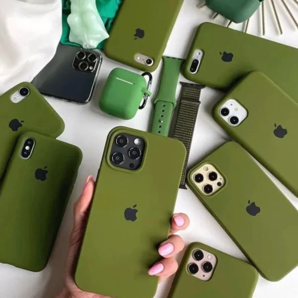 iPhone Silicone Case - (Olive Green) For iPhone 16 15 14 13 12 11 Pro Max 6s 7 8 Plus SE Xs Back Cover - Image 7