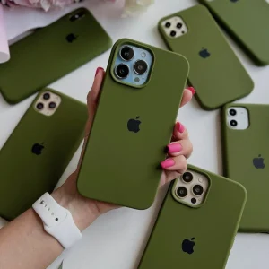 iPhone Silicone Case - (Olive Green) For iPhone 16 15 14 13 12 11 Pro Max 6s 7 8 Plus SE Xs Back Cover