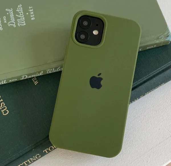 iPhone Silicone Case - (Olive Green) For iPhone 16 15 14 13 12 11 Pro Max 6s 7 8 Plus SE Xs Back Cover - Image 4