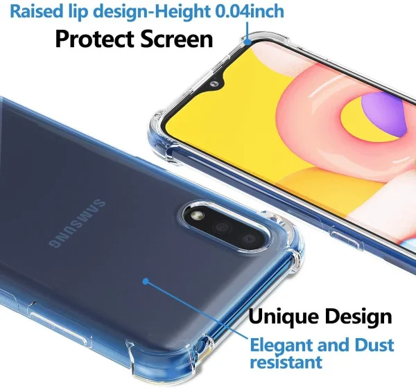 Samsung A01/ M01 Back Cover - Shockproof Clear Case - Image 2