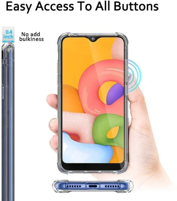Samsung A01/ M01 Back Cover - Shockproof Clear Case - Image 3