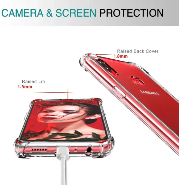 Samsung A10S / M01S Back Cover - Shockproof Clear Case - Image 3