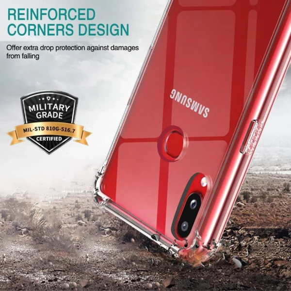 Samsung A10S / M01S Back Cover - Shockproof Clear Case - Image 2