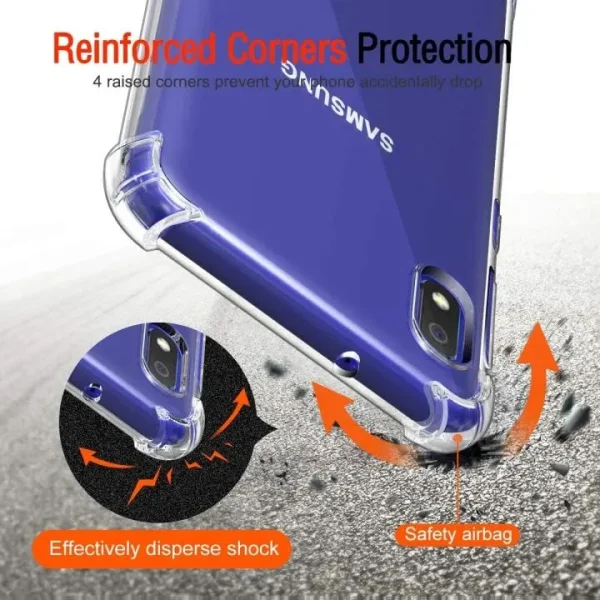Samsung A10 / M10 Back Cover - Shockproof Clear Case - Image 2