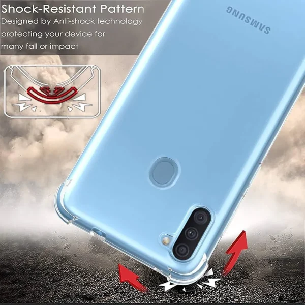 Samsung A11 / M11 Back Cover - Shockproof Clear Case - Image 2