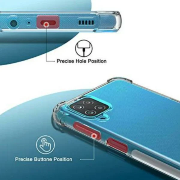 Samsung A12 / M12 Back Cover - Shockproof Clear Case - Image 4