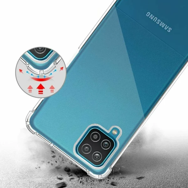 Samsung A12 / M12 Back Cover - Shockproof Clear Case - Image 2