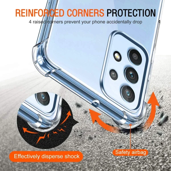 Samsung A23 Back Cover - Shockproof Clear Case - Image 2