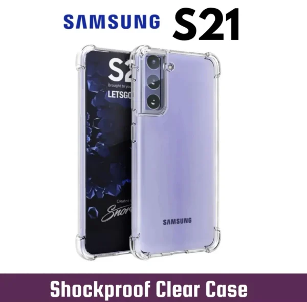 Samsung Galaxy S21 Back Cover - Shockproof Clear Case - Soft Transparent BackCover For Girls Boys
