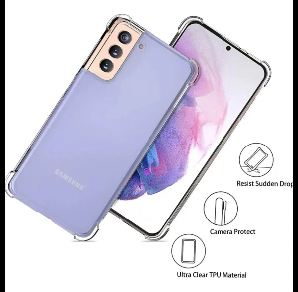 Samsung Galaxy S21 Back Cover - Shockproof Clear Case - Soft Transparent BackCover For Girls Boys - Image 4