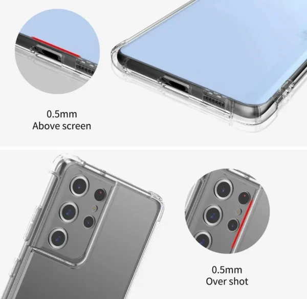 Samsung Galaxy S21 Ultra Back Cover - Shockproof Clear Case - Soft Transparent BackCover For Girls Boys - Image 5