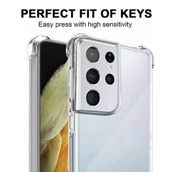 Samsung Galaxy S21 Ultra Back Cover - Shockproof Clear Case - Soft Transparent BackCover For Girls Boys - Image 4