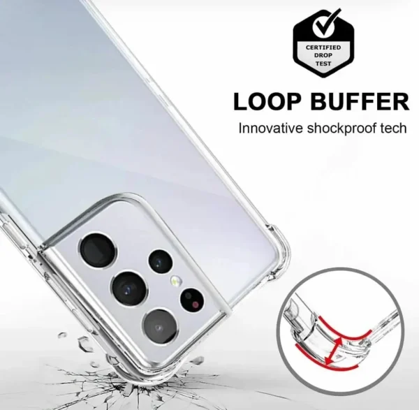 Samsung Galaxy S21 Ultra Back Cover - Shockproof Clear Case - Soft Transparent BackCover For Girls Boys - Image 2