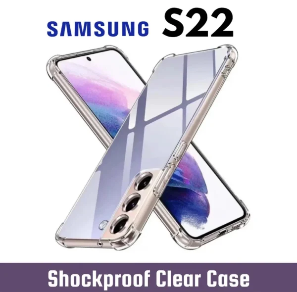 Samsung Galaxy S22 Back Cover - Shockproof Clear Case - Soft Transparent BackCover For Girls Boys