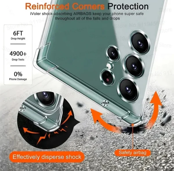 Samsung Galaxy S24 Ultra Back Cover - Shockproof Clear Case - Soft Transparent BackCover For Girls Boys - Image 2