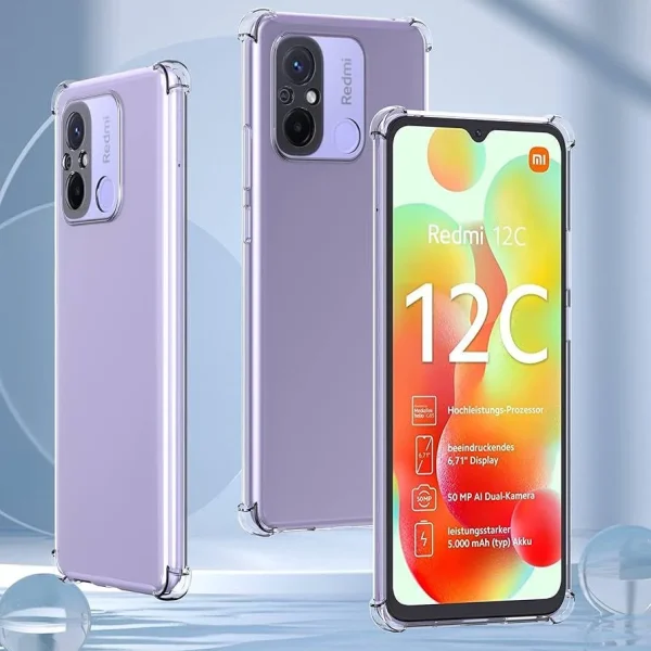 Xiaomi Redmi 12C / C55 Back Cover - Shockproof Clear Case - Soft Transparent BackCover For Girls Boys - Image 5