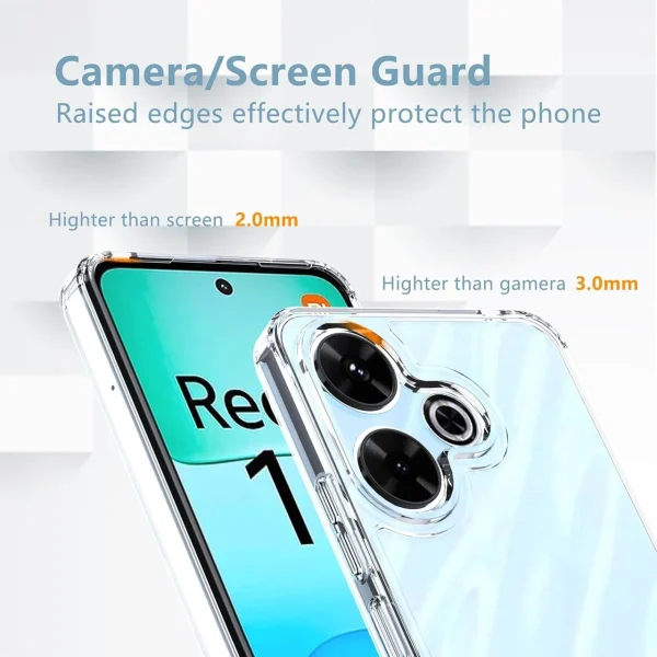Xiaomi Redmi 13 4G / Poco M6 4G / Note 13R 5G Back Cover - Shockproof Clear Case - Soft Transparent BackCover For Girls Boys - Image 3