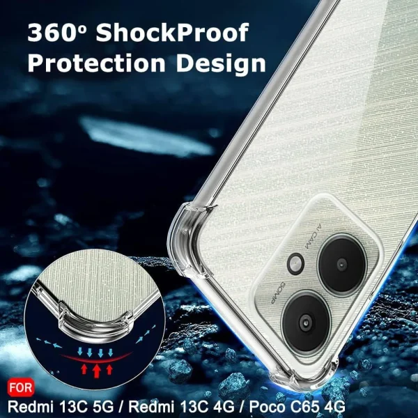 Xiaomi Redmi 13 5G / Poco M6 5G / 13R Back Cover - Shockproof Clear Case - Soft Transparent BackCover For Girls Boys - Image 2