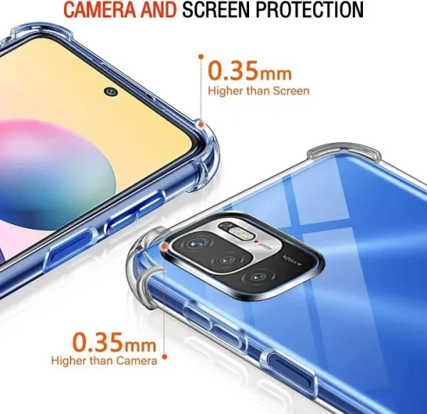 Xiaomi Redmi Note 10 5G Back Cover - Shockproof Clear Case - Soft Transparent BackCover For Girls Boys - Image 3
