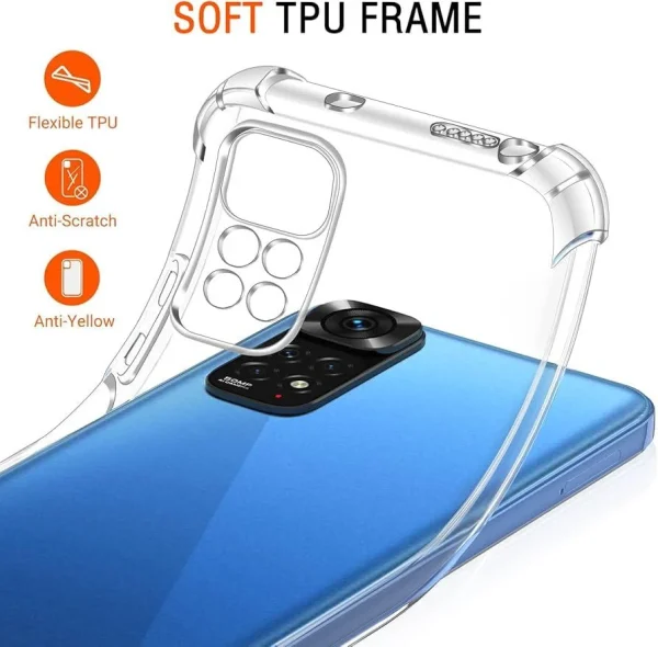 Xiaomi Redmi Note 11 4G Back Cover - Shockproof Clear Case -Soft Transparent BackCover For Girls Boys - Image 3
