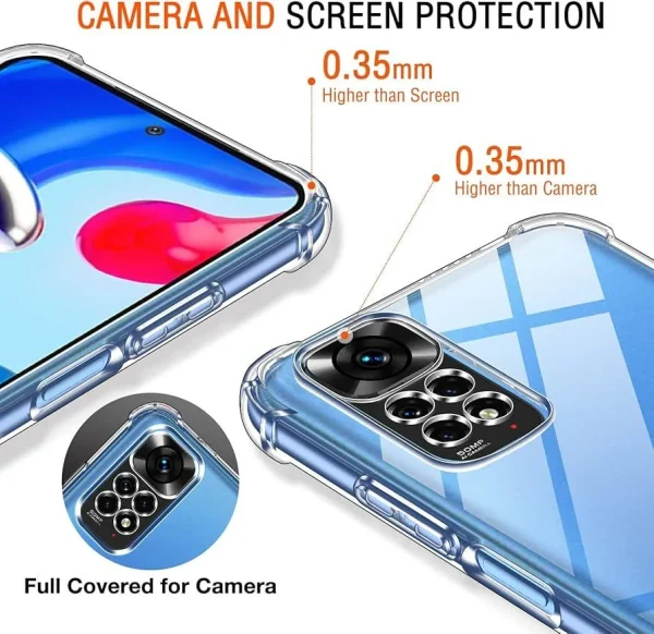 Xiaomi Redmi Note 11 4G Back Cover - Shockproof Clear Case -Soft Transparent BackCover For Girls Boys - Image 2