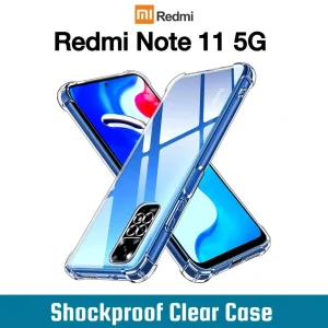 Xiaomi Redmi Note 11 5G Back Cover - Shockproof Clear Case - Soft Transparent BackCover For Girls Boys