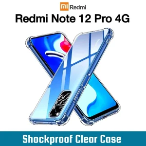 Xiaomi Redmi Note 12 Pro 4G Back Cover - Shockproof Clear Case - Soft Transparent BackCover For Girls Boys