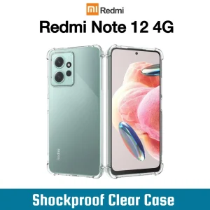 Xiaomi Redmi Note 12 4G Back Cover - Shockproof Clear Case - Soft Transparent BackCover For Girls Boys