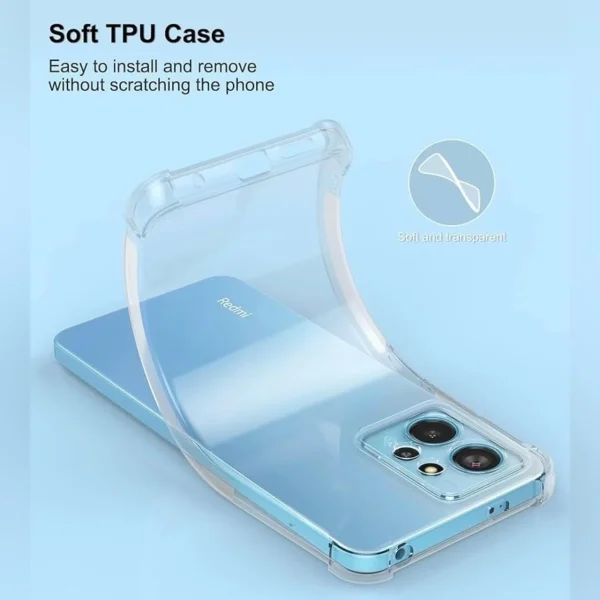 Xiaomi Redmi Note 12 4G Back Cover - Shockproof Clear Case - Soft Transparent BackCover For Girls Boys - Image 2