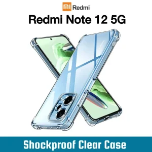 Xiaomi Redmi Note 12 5G Back Cover - Shockproof Clear Case - Soft Transparent BackCover For Girls Boys