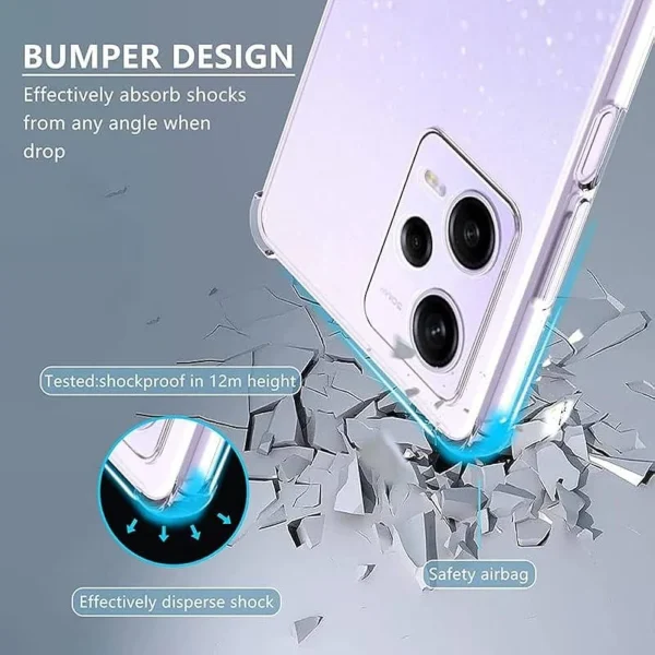 Xiaomi Redmi Note 12 Pro 5G Back Cover - Shockproof Clear Case - Soft Transparent BackCover For Girls Boys - Image 3