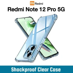 Xiaomi Redmi Note 12 Pro 5G Back Cover - Shockproof Clear Case - Soft Transparent BackCover For Girls Boys
