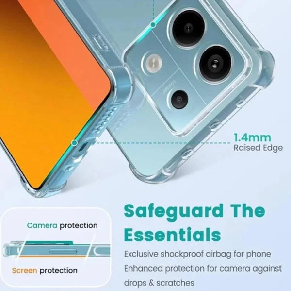 Xiaomi Redmi Note 13 5G Back Cover - Shockproof Clear Case - Soft Transparent BackCover For Girls Boys - Image 4