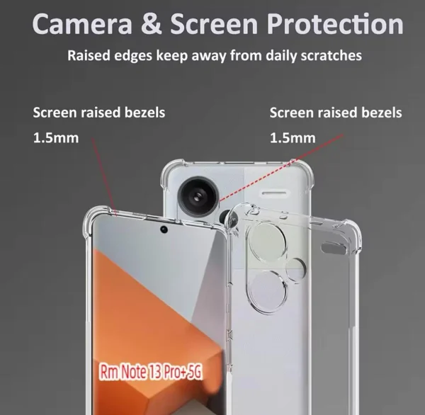 Xiaomi Redmi Note 13 Pro Plus 5G Back Cover - Shockproof Clear Case - Soft Transparent BackCover For Girls Boys - Image 4