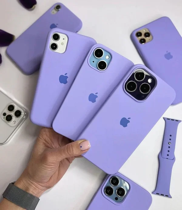 iPhone Silicone Case - (Lilac) For iPhone 16 15 14 13 12 11 Pro Max 6s 7 8 Plus SE Xs Back Cover - Image 2