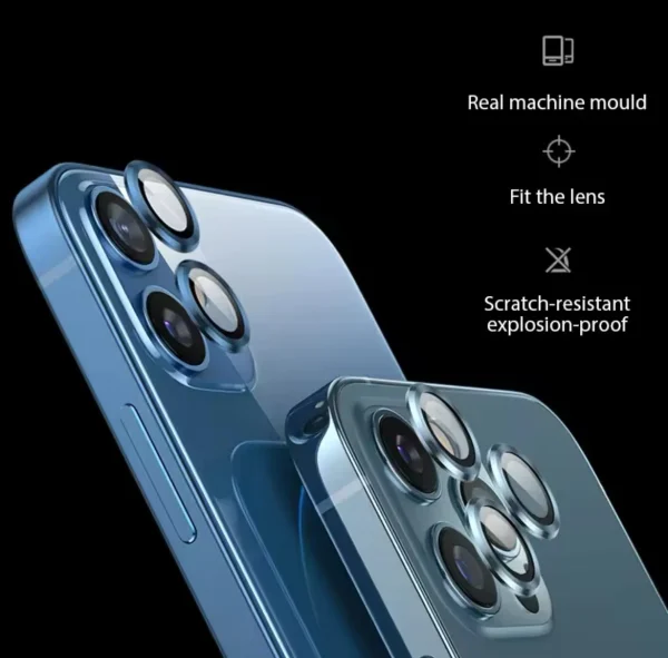 Metal Ring Camera Lens Protector for iPhone 16 15 14 13 12 11 Pro Max Tempered Glass Scratch Resistant Camera Film - Image 16
