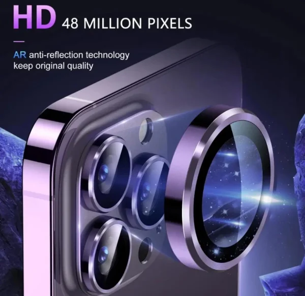 Metal Ring Camera Lens Protector for iPhone 16 15 14 13 12 11 Pro Max Tempered Glass Scratch Resistant Camera Film - Image 7