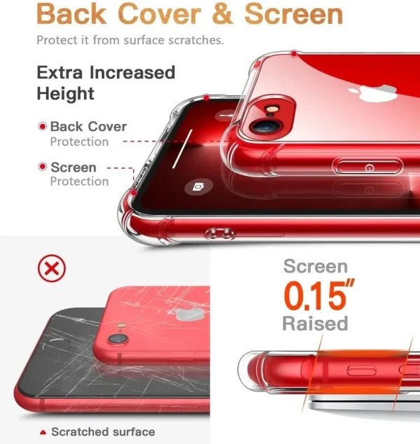Shockproof Clear Case For iPhone 7/ 8/ SE 2020 Back Cover - Soft Transparent BackCover For Girls Boys - Image 5