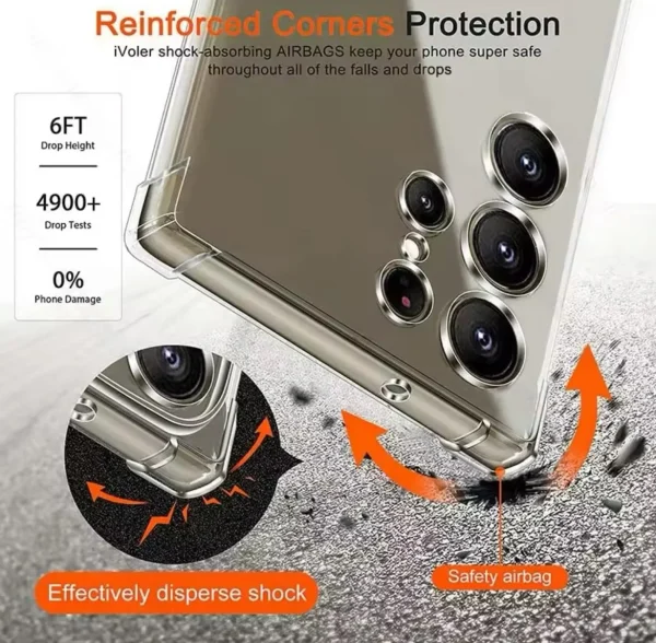 Samsung Galaxy S25 Ultra Back Cover - Shockproof Clear Case - Image 3