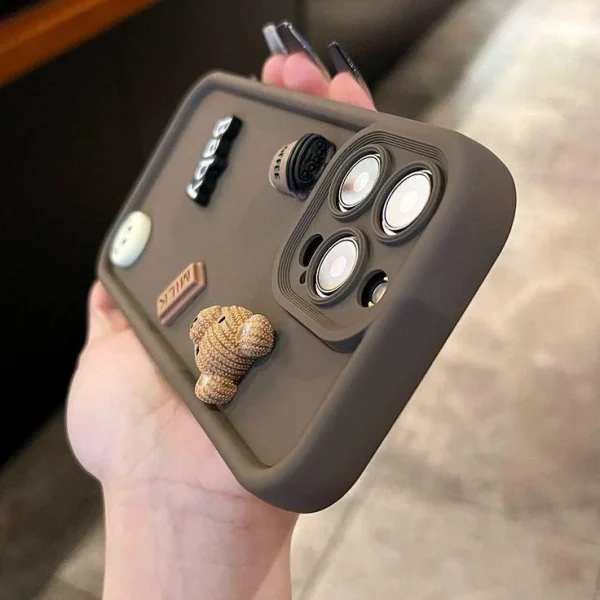 Cute 3D Bear Coffee Cartoon Silicone Case For iPhone 15 14 13 12 11 Pro Max 8 7 SE XS Luxury Design Case - Image 6