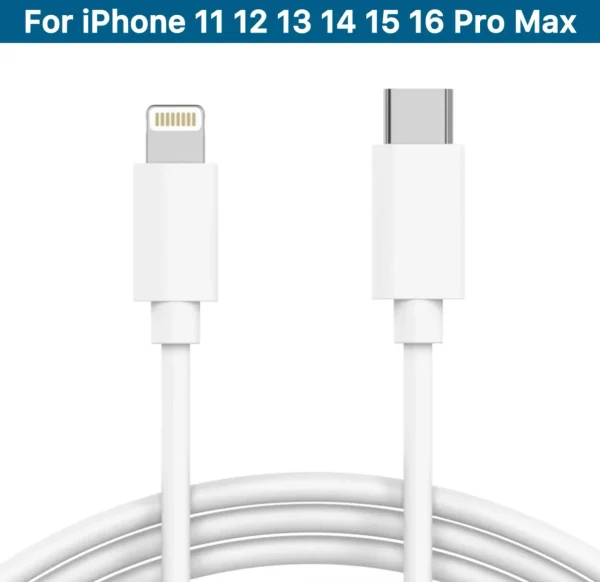 Apple USB Type-C to Lightning Cable For iPhone 11 12 13 14 15 16 Pro Max | iPad | Apple Watch | Air Pods Fast Charging Data Sync iPhone Charger Cable