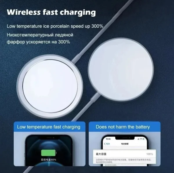 Apple Magsafe Wireless Charger Magnetic Fast Charging For 11 12 13 14 15 16 Pro Max Mini X XS XR USB-C Charger - Image 3